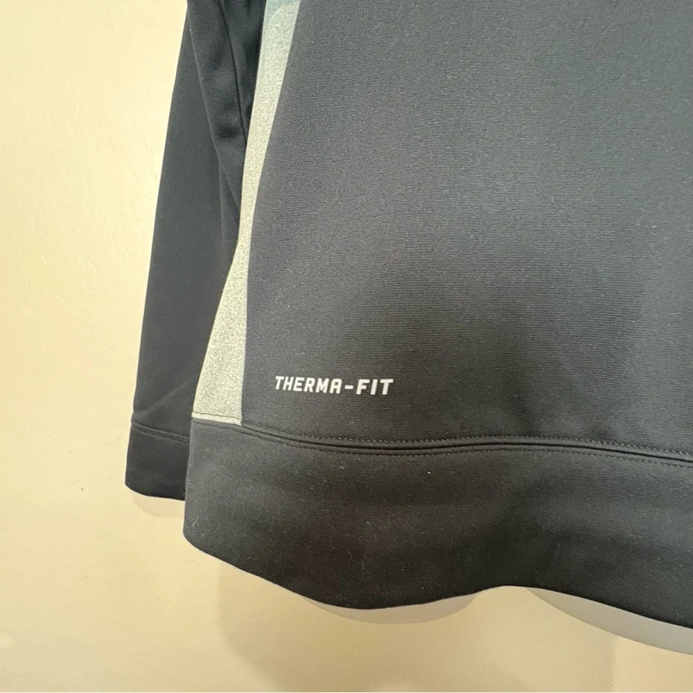 Nike Pullover Jacket Therma-Fit 1/4 Zip Black with Grey Side Stripes Women’s M